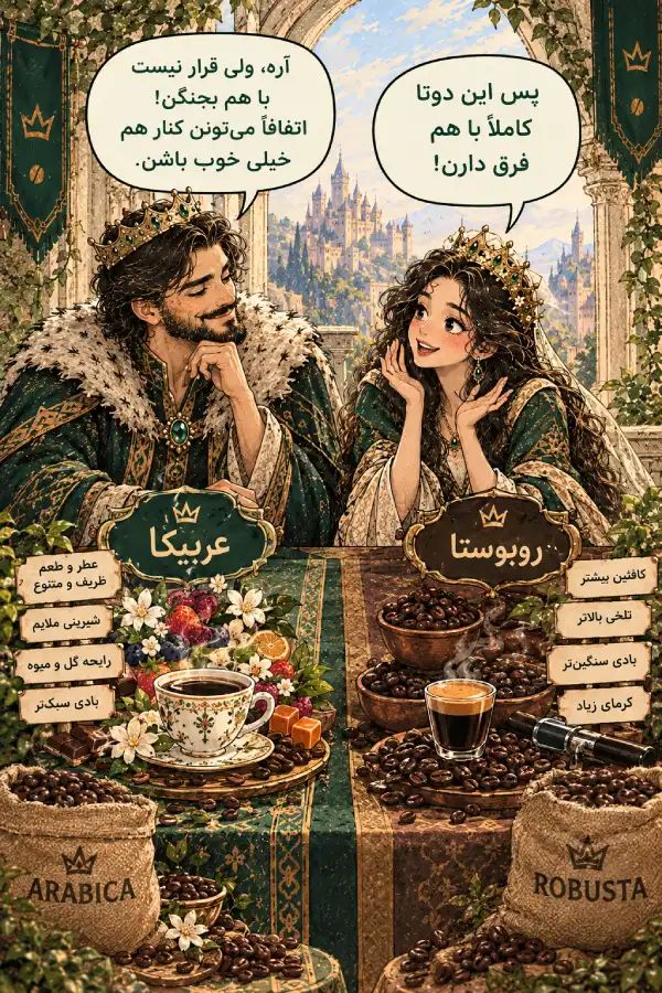 تفاوت عربیکا و روبوستا چیه؟ قبل خرید اینا رو بدون! 4 تفاوت عربیکا و روبوستا چیه؟ قبل خرید اینا رو بدون!